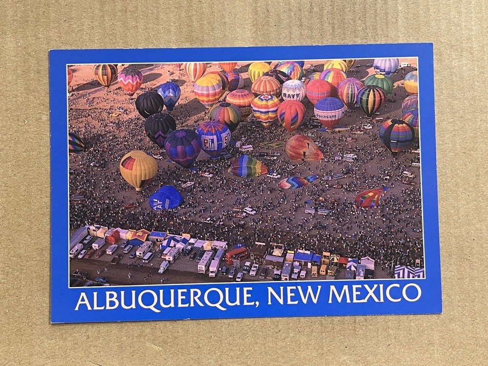 Postcard Albuquerque NM New Mexico Hot Air Balloons Aerial View