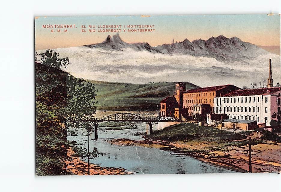 Postcard El Rio Llobregat Y Montserrat Spain
