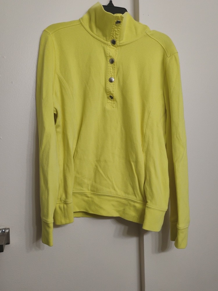 Ralph Lauren women's Yellow Turtleneck Long Sleeve Shirt Large 100% Cotton EUC