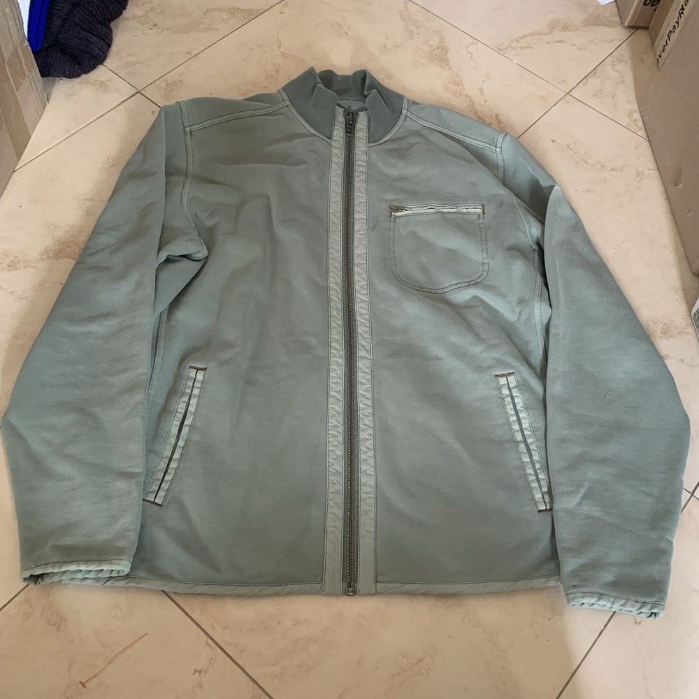 32 Bar Blues Mens Zip Up Jacket Large Cotton Knit
