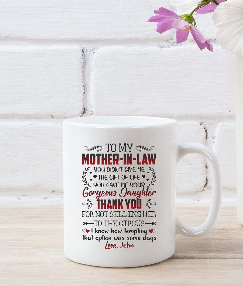 Personalized Mother In Law Mug Mother Of The Bride Mom Of Gorgeous Daughter Gift