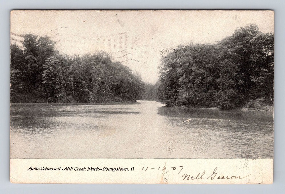 Youngstown OH-Ohio, Lake Cohassett Mill Creek Park, Vintage c1907 Postcard