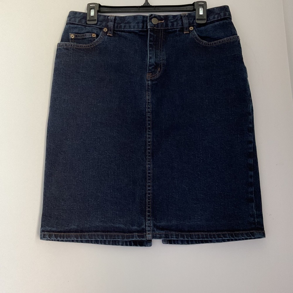 LRL Ralph Lauren Jeans Co. Denim Skirt Wmen's 10 Blue Dark Pencil Knee Length