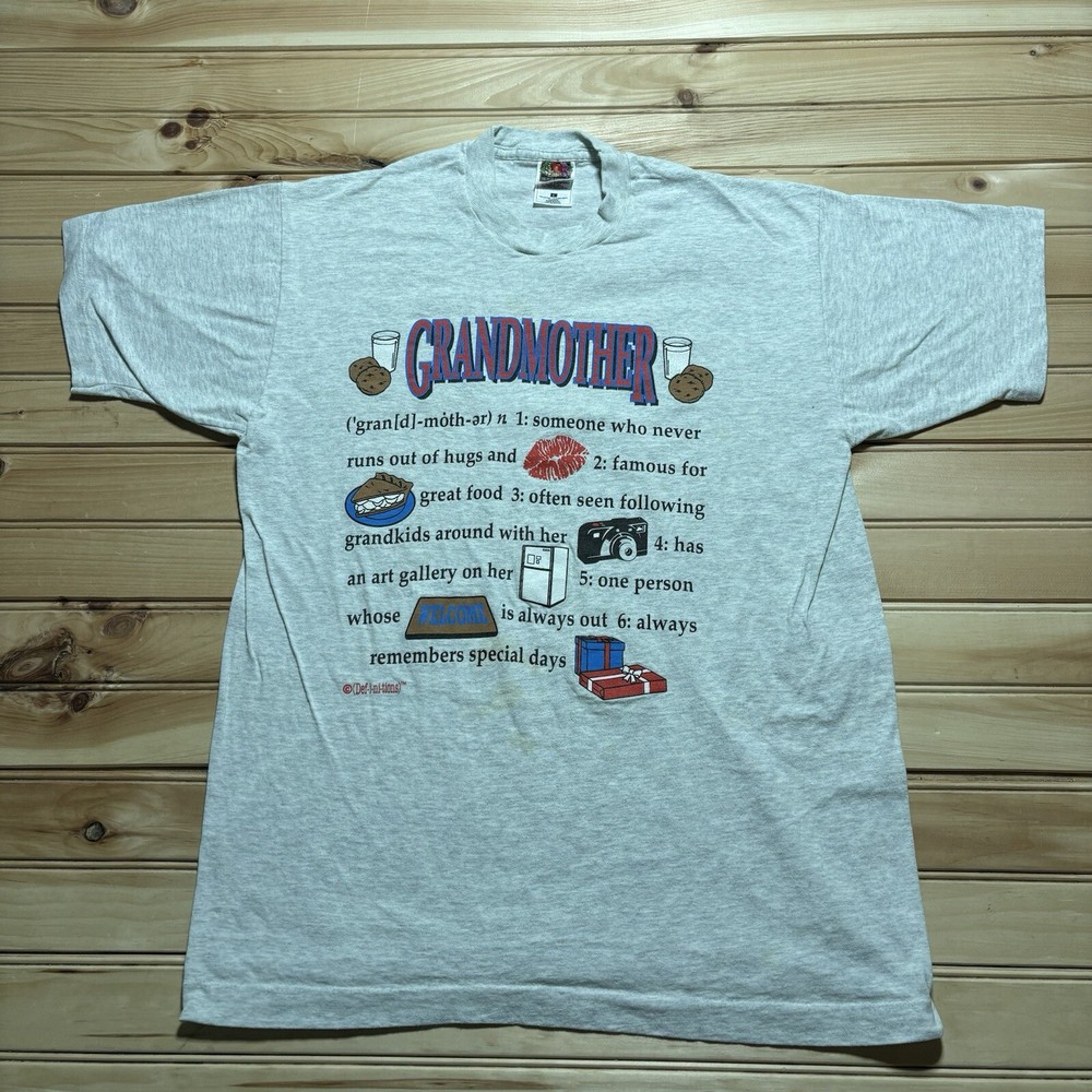 Vintage 90s Grandmother Definitions Funny Sayings Single Stitch Shirt Size L