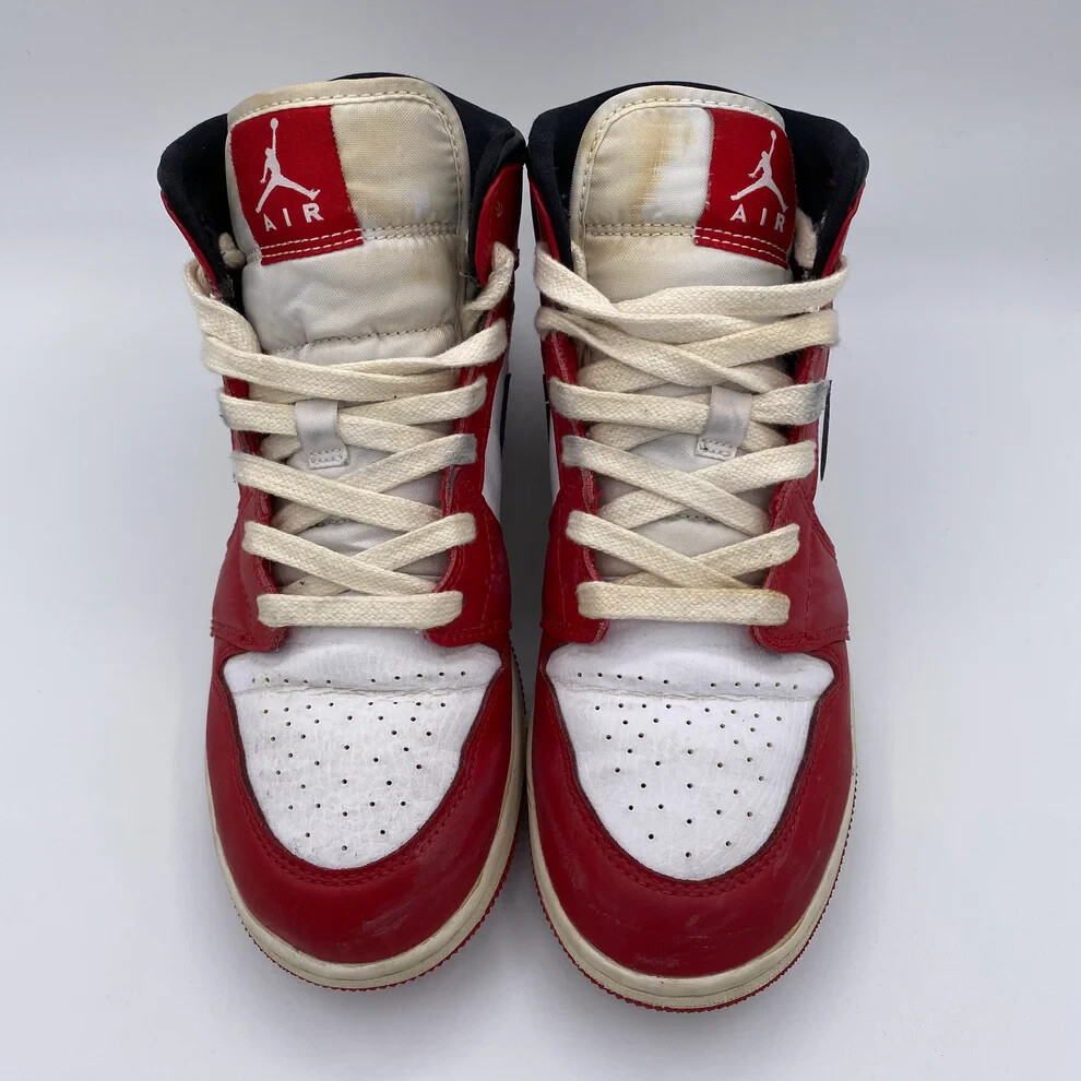Used Jordan 1 Mid Chicago GS '85 CUSTOM 554725-173 7Y/8.5W SHIPS FAST