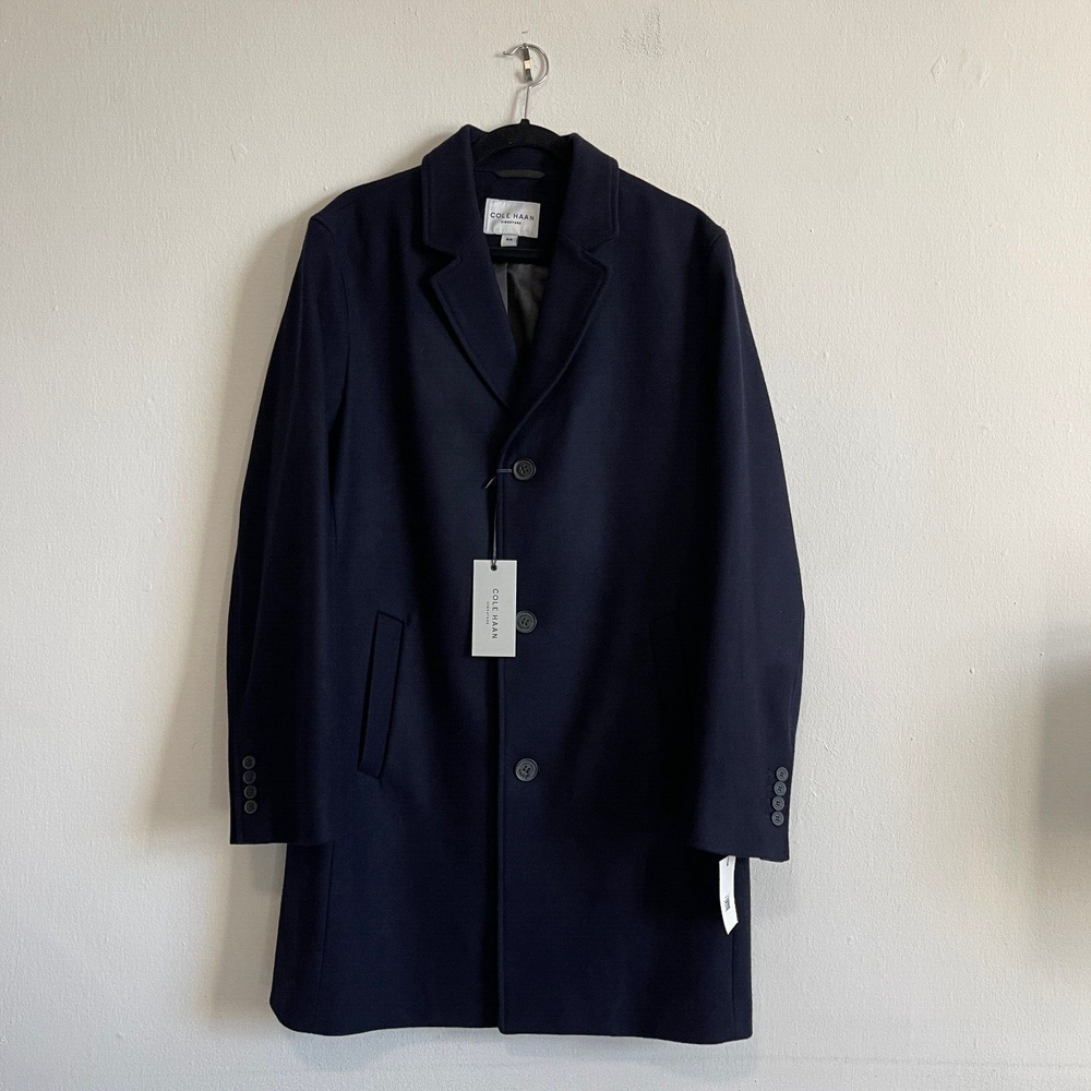 Cole Haan Navy Wool Blend Peacoat for Men Size Medium New With Tags