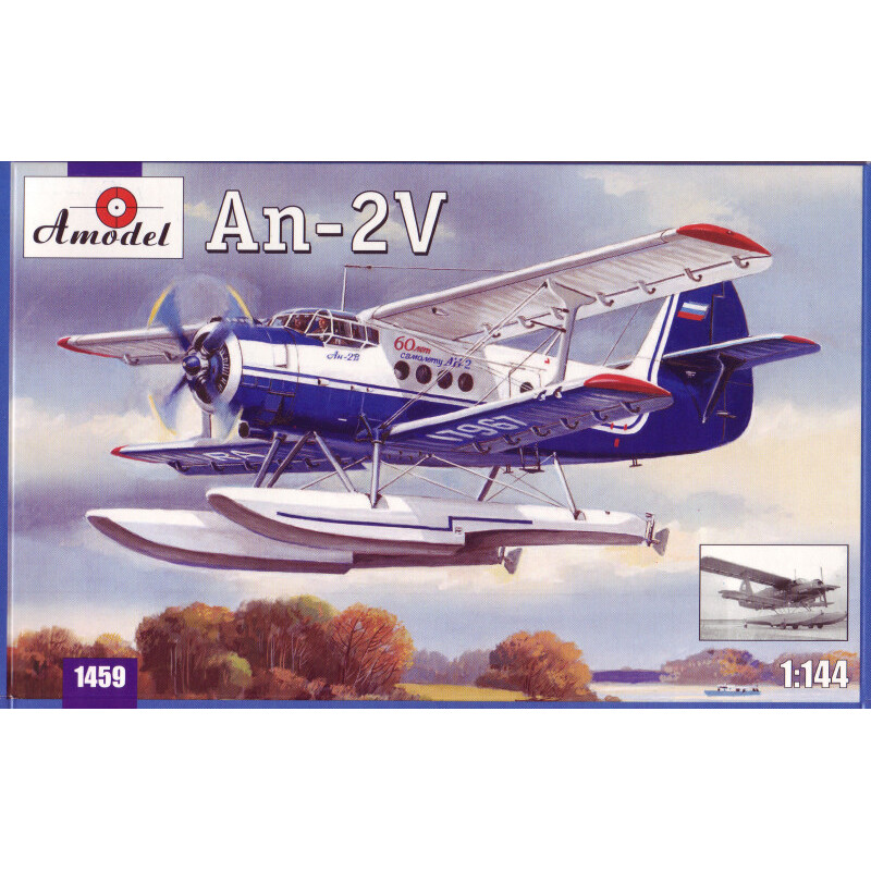 Antonov An-2V floatplane Scale Biplane 1/144 - Plastic model kit AMODEL 1459