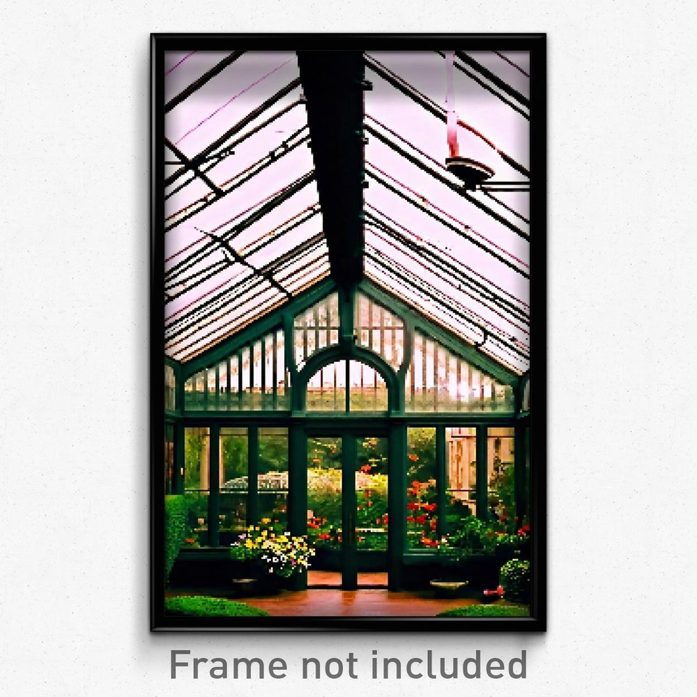 Pixel Art Poster - Glaring Conservatory (8 Bit Psychedelic Video Game Print)