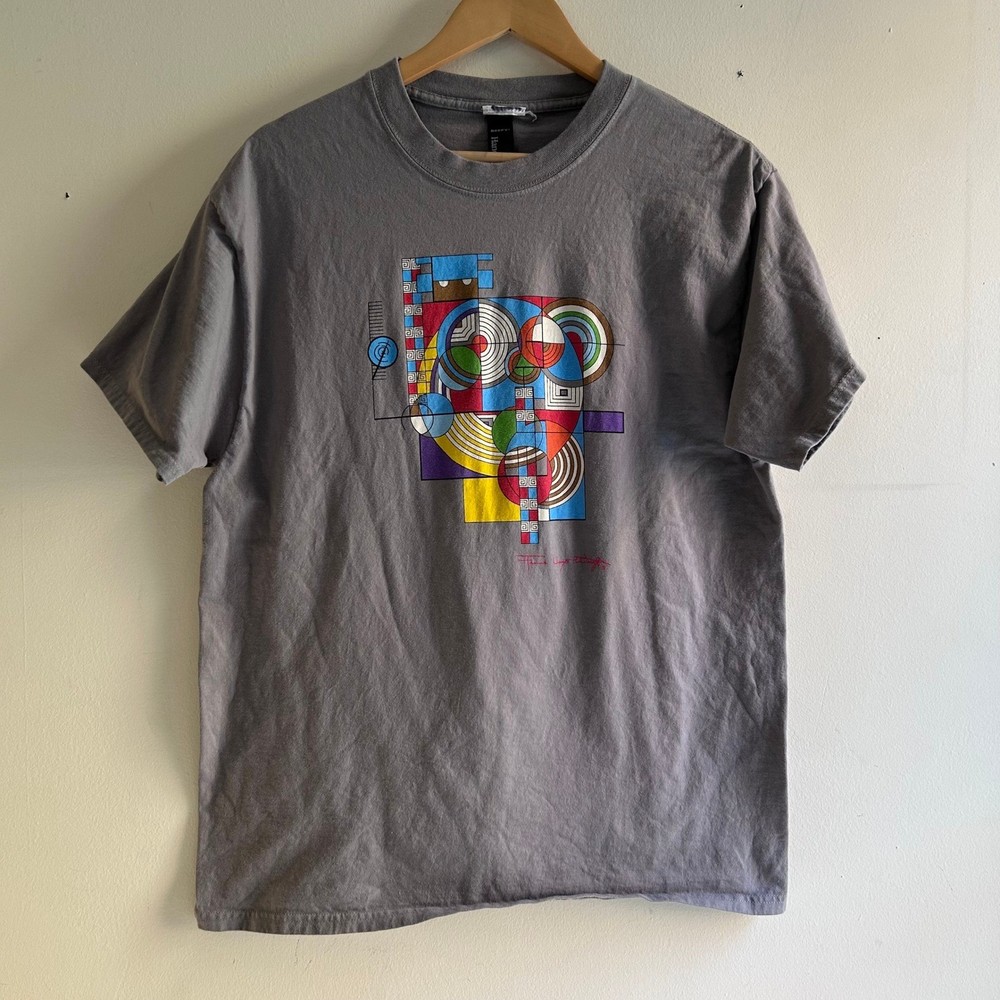 Frank Lloyd Wright Foundation Graphic T Shirt Abstract Art Turtles Gray Size L-image