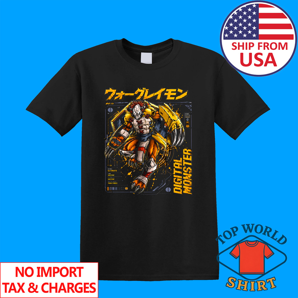 Digimon Adventure Wargreymon Men's Black Size S to 5XL