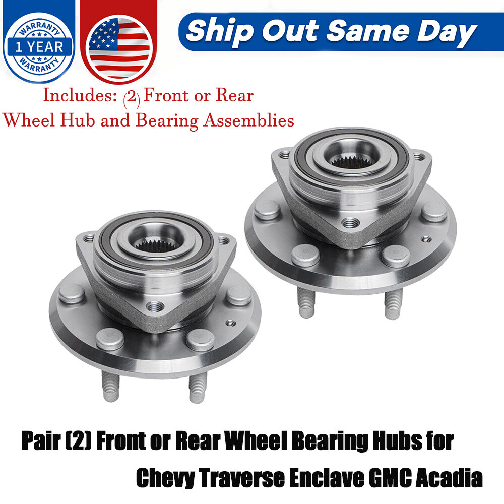 Pair of 2 Front or Rear Wheel Bearing Hubs for Chevy Traverse GMC Acadia Buick Enclave