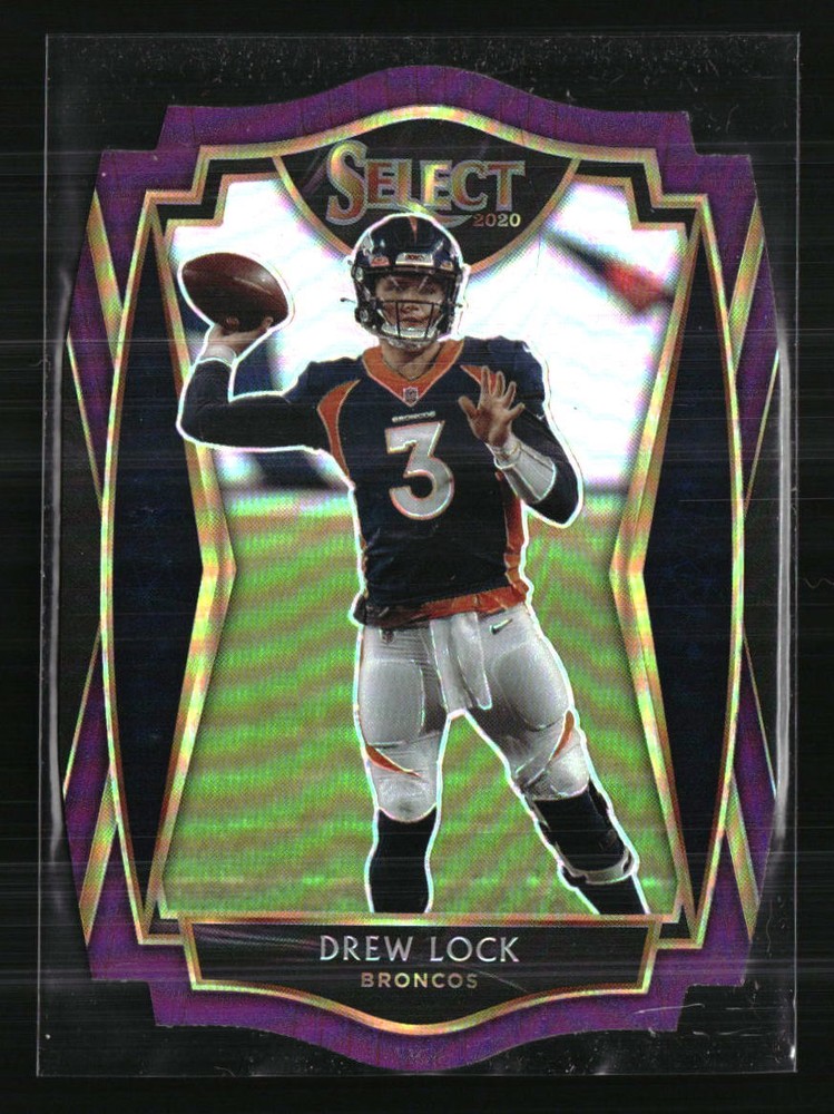 Drew Lock 2020 Panini Select Purple Prizm Die-Cut #126 NFL Card