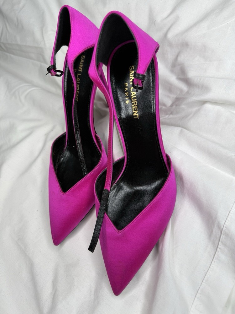 Yves Saint Laurent Womens Size 39 Black Leather Heel