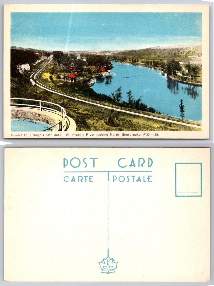 St Francis River Looking North Sherbrooke Canada Postcard