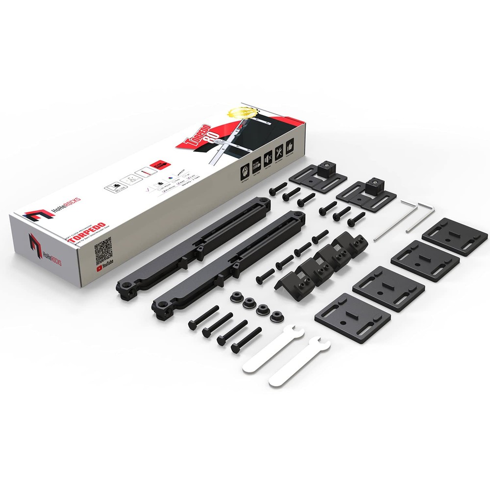 DIY Barn Door Soft Close Mechanism Spring Buffer Damper Hole-Free Sliding Bar...