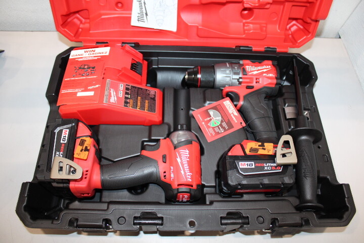 Milwaukee Cordless Impact And Hammer Drill 2-Tool Combo Kit - Red/Black 3699-22