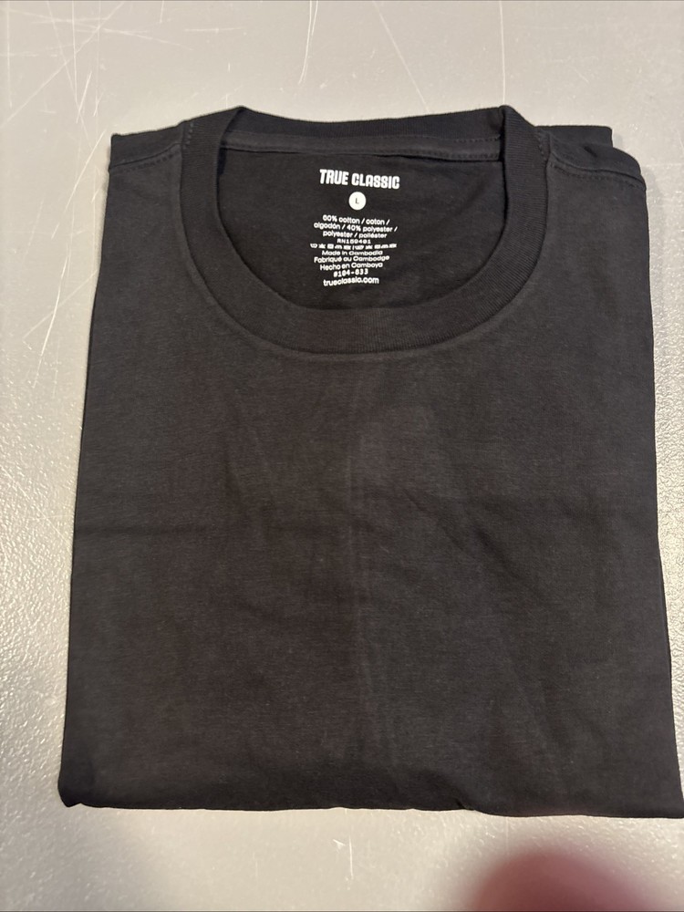 True Classic Men's Black Long Sleeve Crew Neck Tee T-shirt. Large. NIB. TCT4200