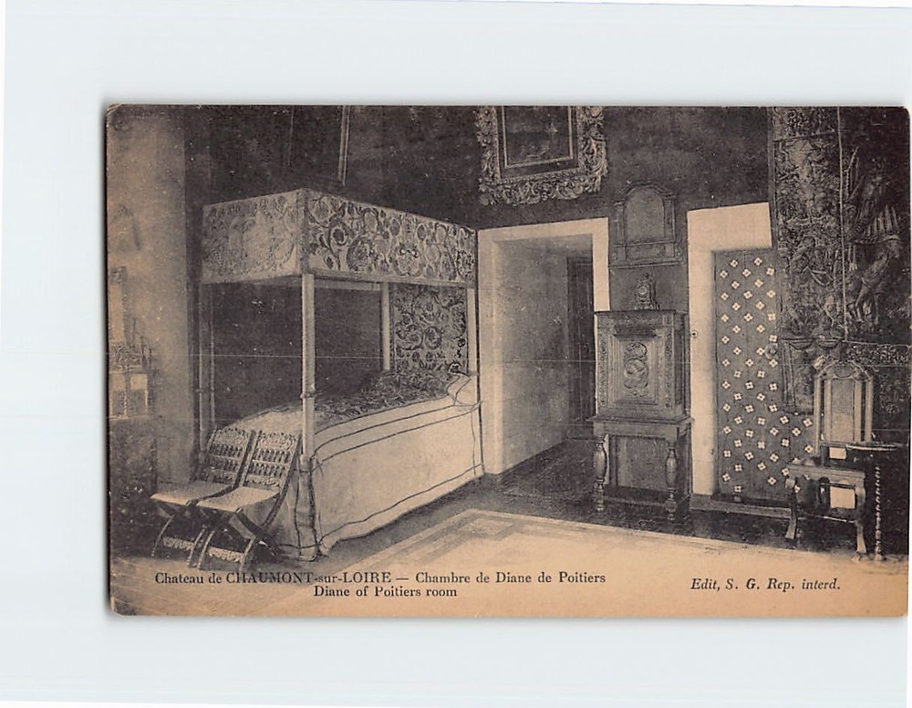 Postcard Diane de Poitiers's Room Château de Chaumont-sur-Loire France