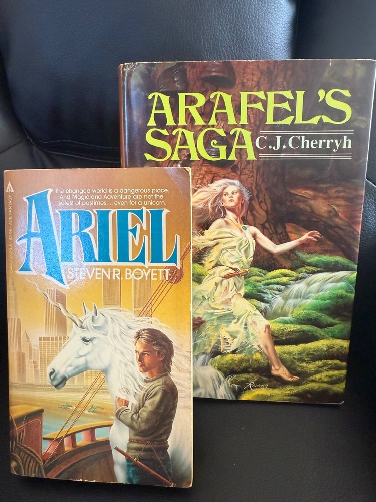 Vintage Fantasy Hardcover Lot: Arafel’s Saga Cherryh + Ariel Boyett 1983