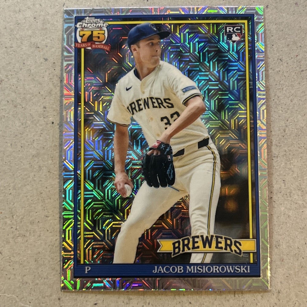 2026 Topps Chrome Jacob Misiorowski #91C-54 Mojo Refractor SP RC Brewers