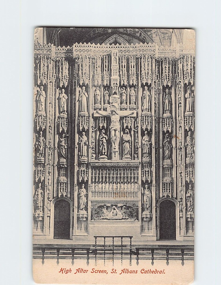 Postcard High Altar Screen, St. Albans Cathedral, St Albans, England