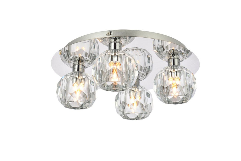 Elegant Graham 4-Light Chrome Flush Mount Ceiling Light