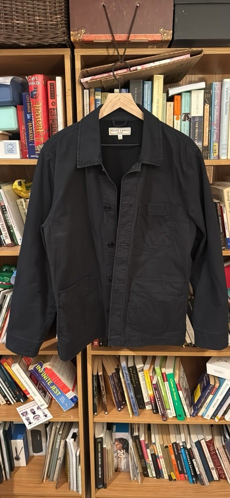 Wallace and Barnes Medium Canvas Chore Coat Dark Navy Black