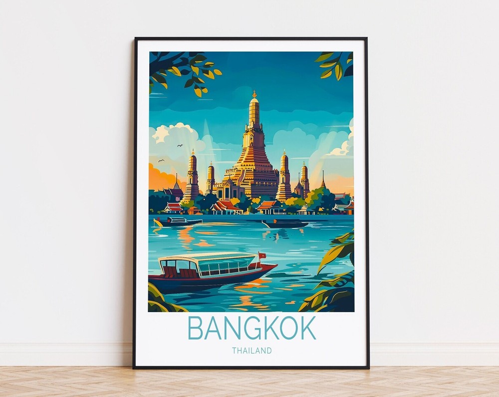 Bangkok Poster Bangkok Thailand Wall Art Thailand City Print Bangkok Birthday