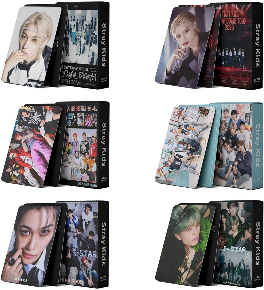 6 Boxes/330Pcs Stray Kids Photocards KPOP Merchandise Lomo Card Set SKZ Fans Gif