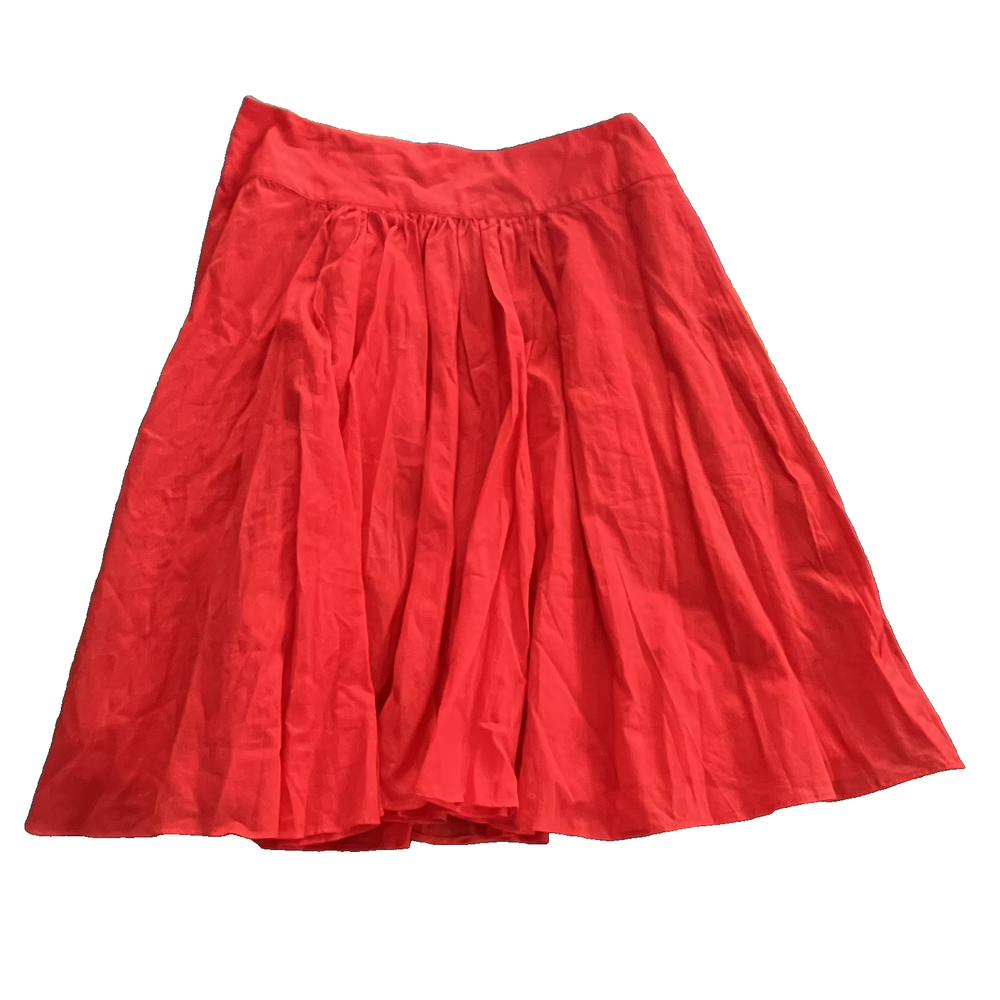 Talbots Women's Coral Pleated Skirt Lined Lightweight  Cotton Size 4P