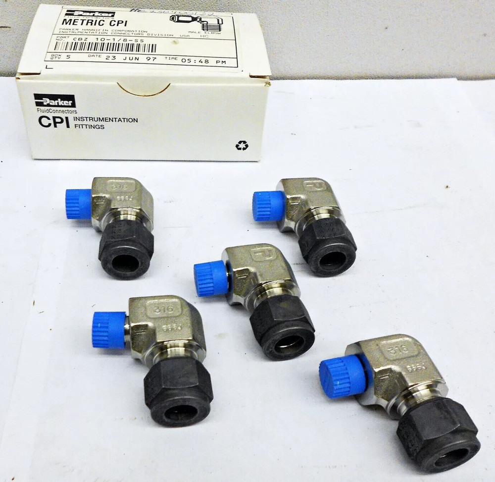 Parker CBZ 10-1/8-SS Fluid Connectors Lot of 5 Pieces 30038ELS
