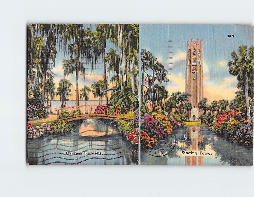 Postcard Cypress Gardens & Singing Tower Florida USA