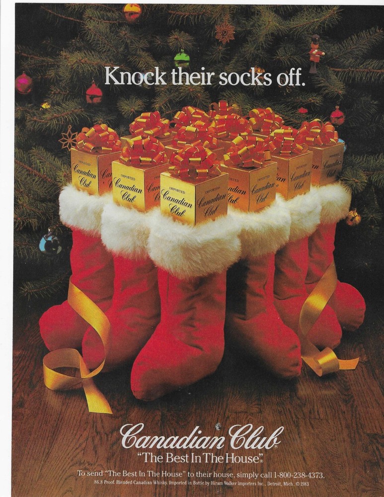Knock Their Socks Off.  Canadian Club Original Print Ad