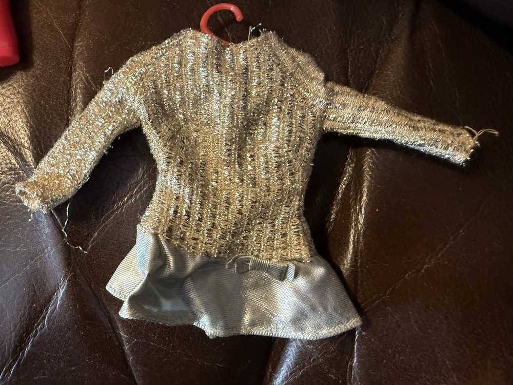 Vintage Barbie Dress MOD #1885 SILVER SPARKLE 1969 Mattel Japan Retro Doll
