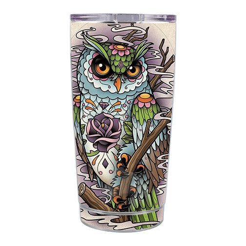 Skin Decal  for Ozark Trail 20 oz Tumbler Cup (5-piece kit) / Owl Painting Azte