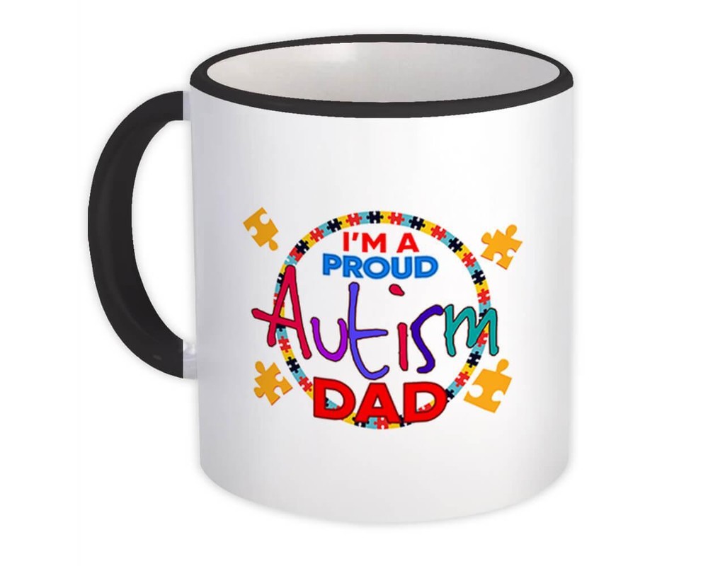 Gift Mug : Proud Autism Dad Father Puzzle Awareness Month Family