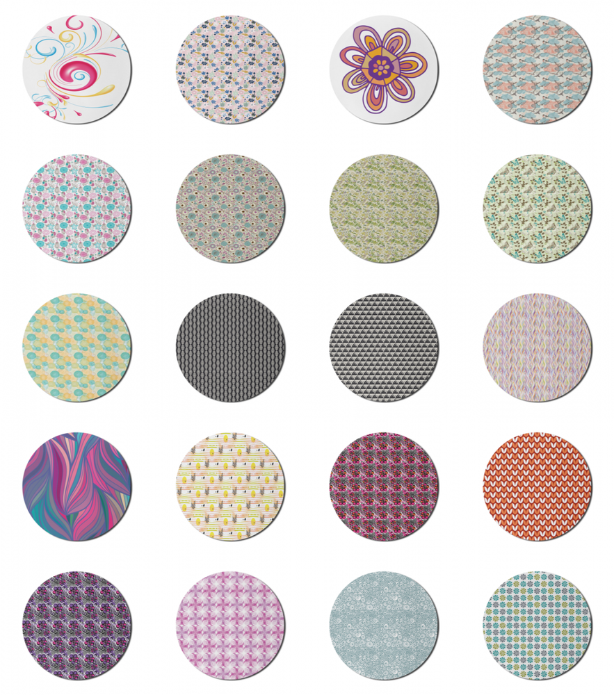 Ambesonne Abstract Fractal Round Non-Slip Rubber Modern Gaming Mousepad, 8