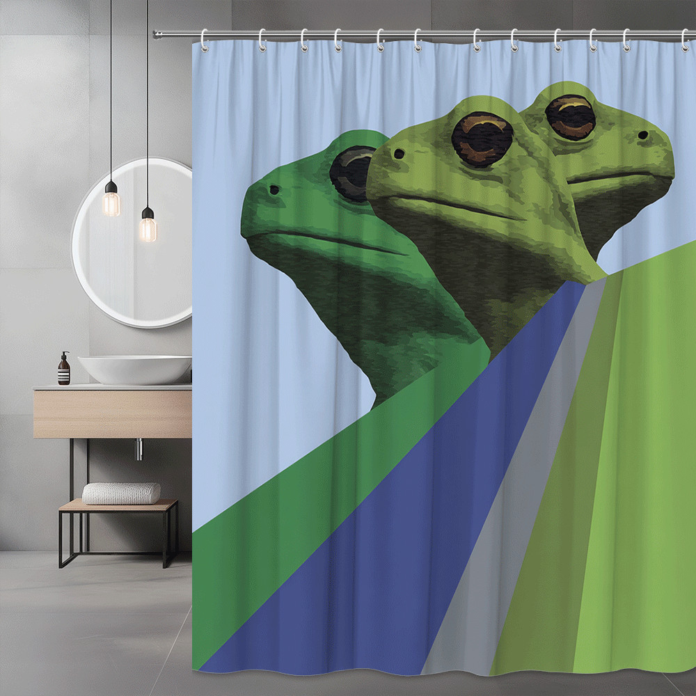 Frog Shower Curtain Green Animal Graphic Print