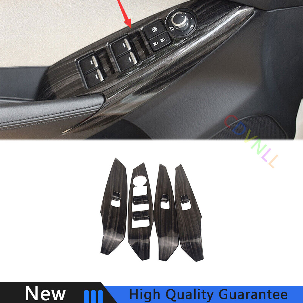 Fit For Mazda 6 Atenza 2017-2019 Wood Grain Window Lock Lift Panel Frame Trim 4*