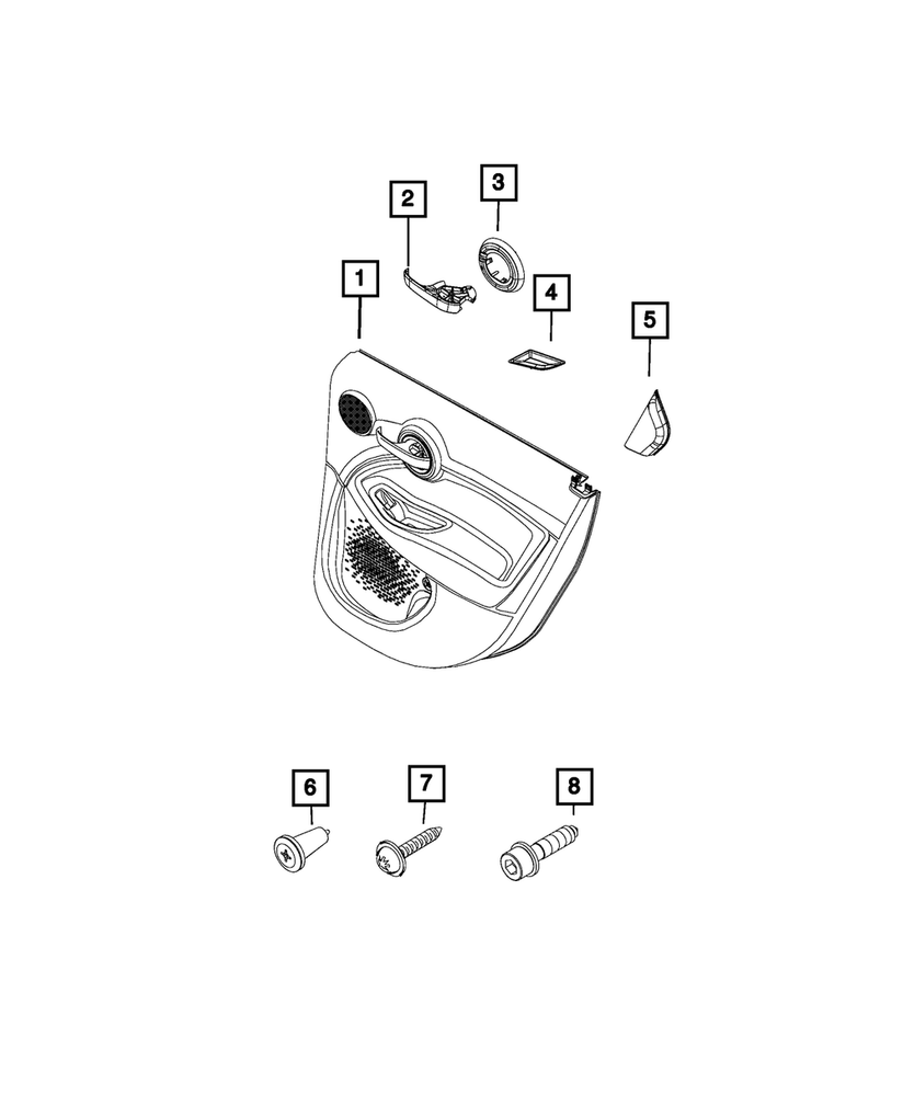 Genuine Mopar Rear Door Trim Panel Left 6AU55U1FAA