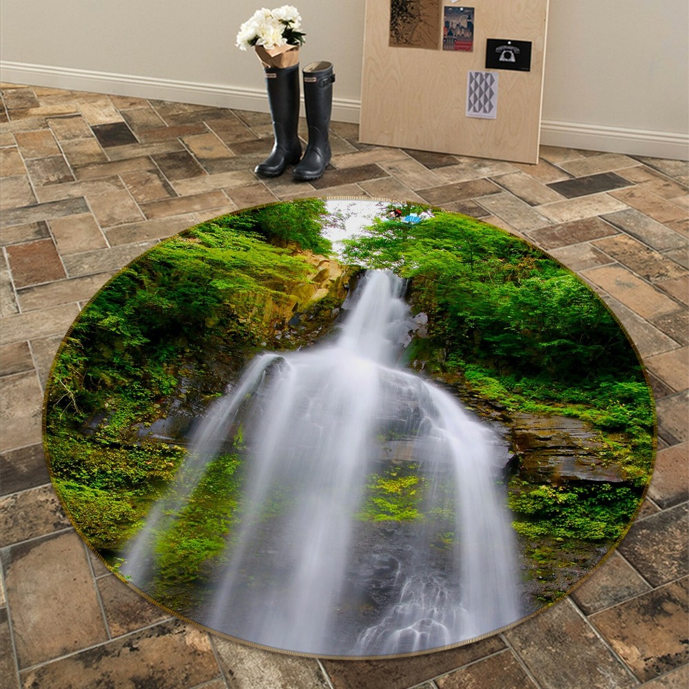 3D Forest Waterfall NAO6150 Game Rug Mat Elegant Photo Carpet Mat Fay