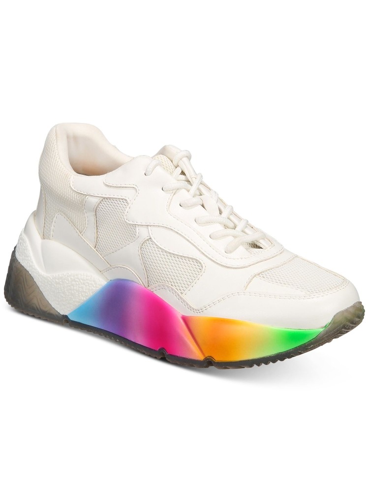 INC Womens White Colorblocked Bubblez Round Toe Wedge Athletic Sneakers 9 M