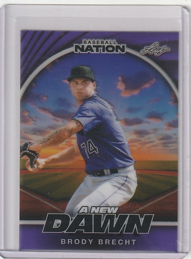 Brody Brecht 2025 Leaf Baseball Nation 1/1 Pre Production Proof A New Dawn   U77