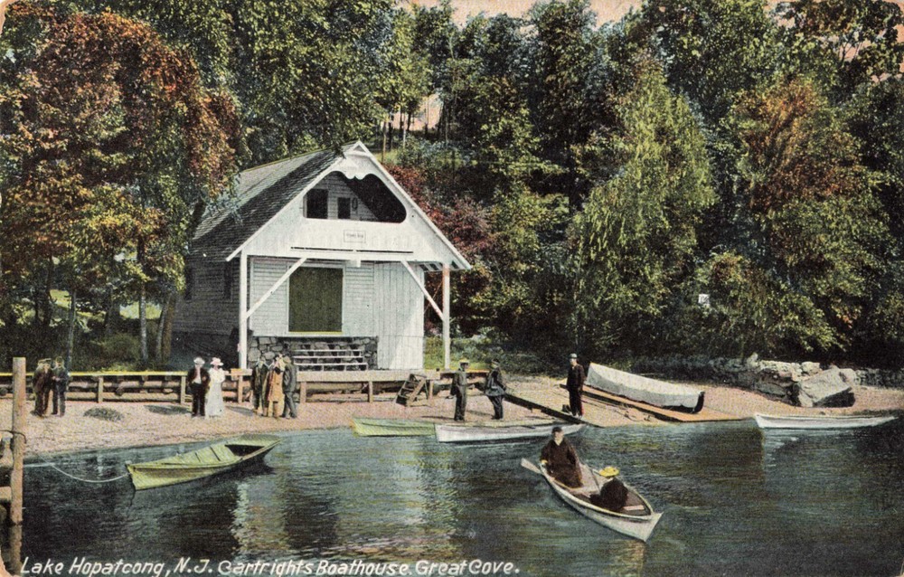 Cartright's Boat House Great Cove Lake Hopatcong New Jersey NJ 1912 Postcard