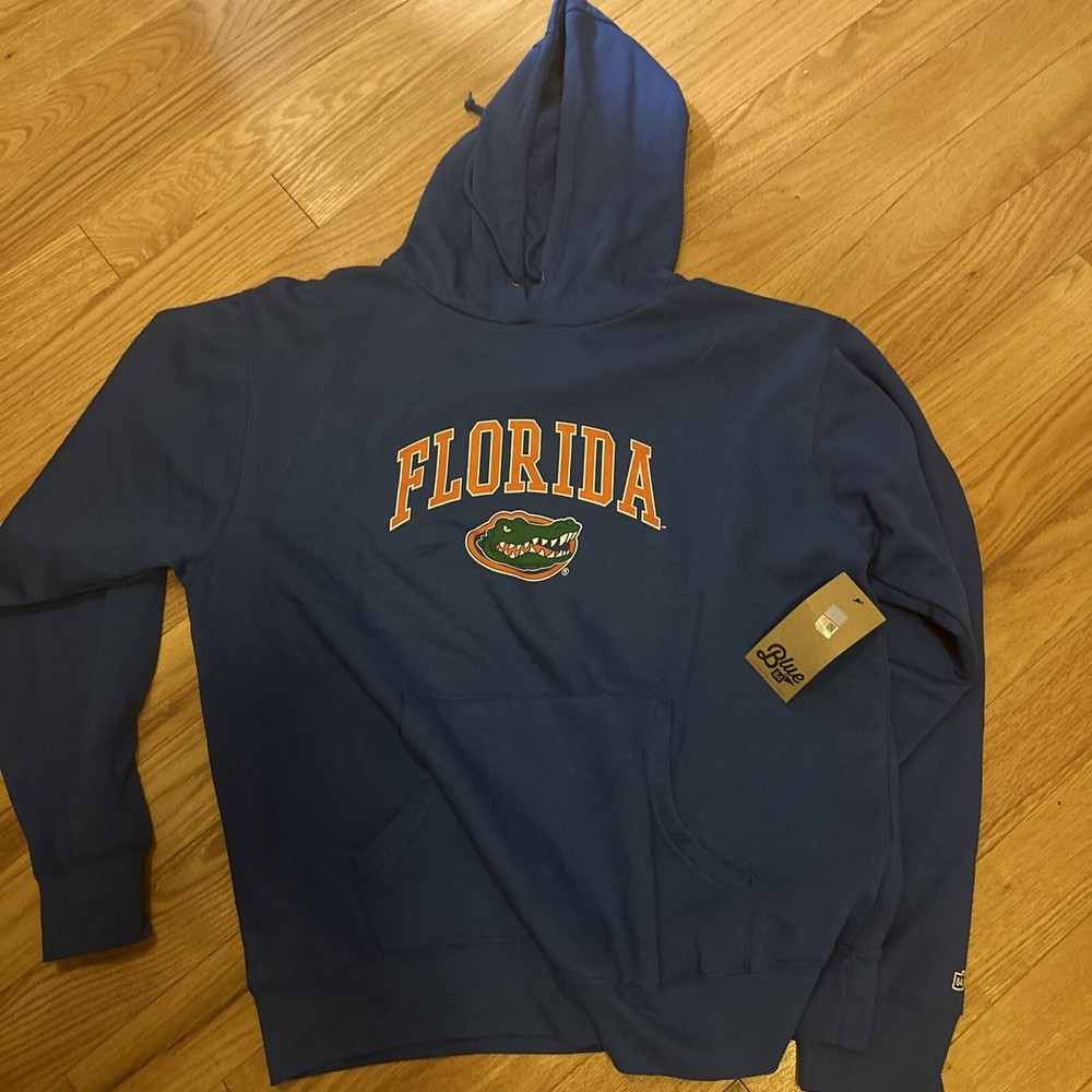 NWT Official NCAA Florida Gators Hoodie for Men Size Large Blue with Logo W Sweatshirt
