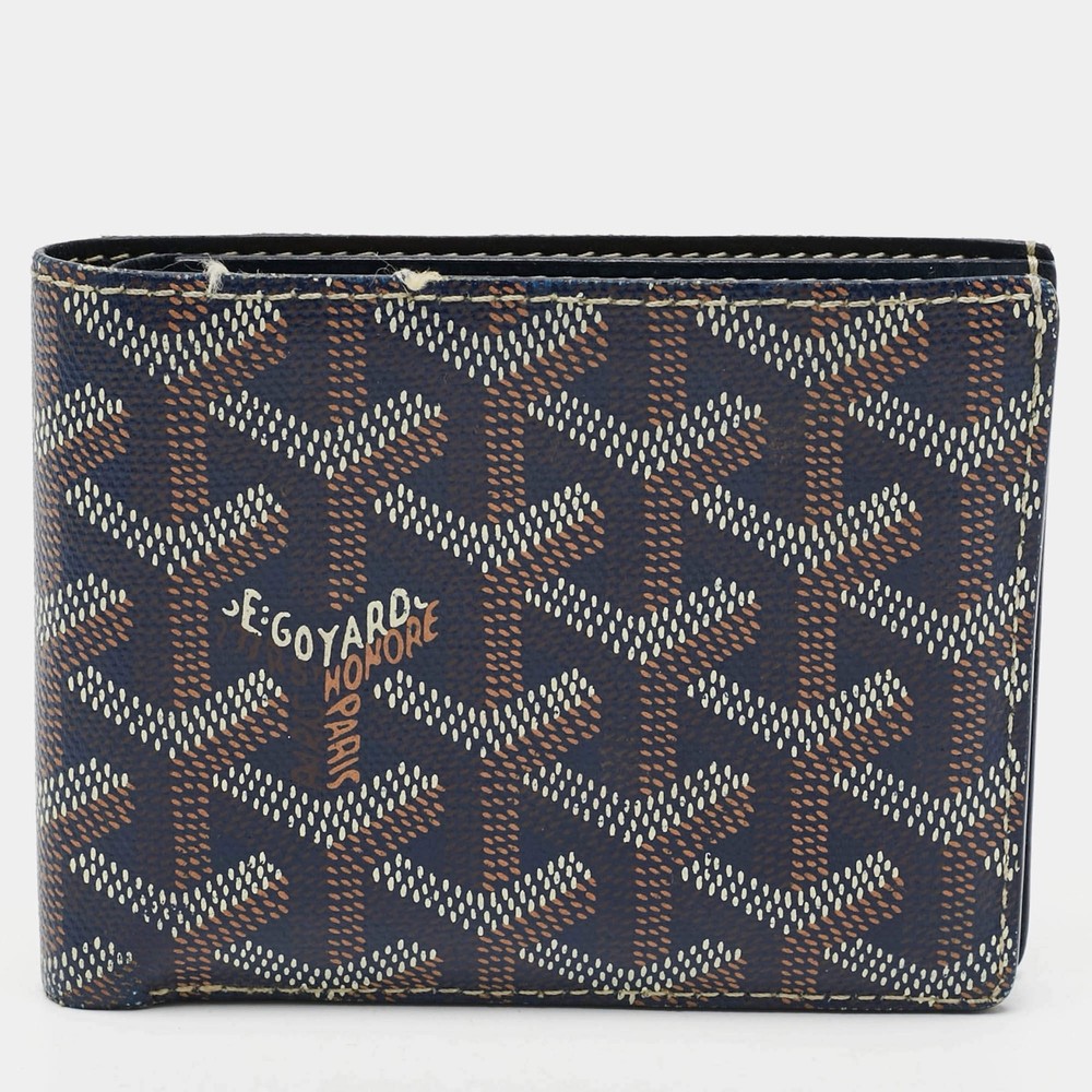 Goyard Victoire Navy Blue Goyardine Coated Canvas Bifold Wallet