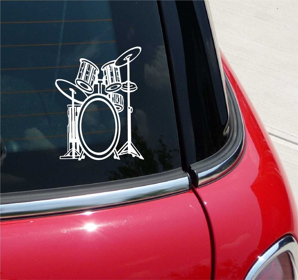 Drum Set Music Band Drummer Graphic Decal Sticker for Car Wall Decor