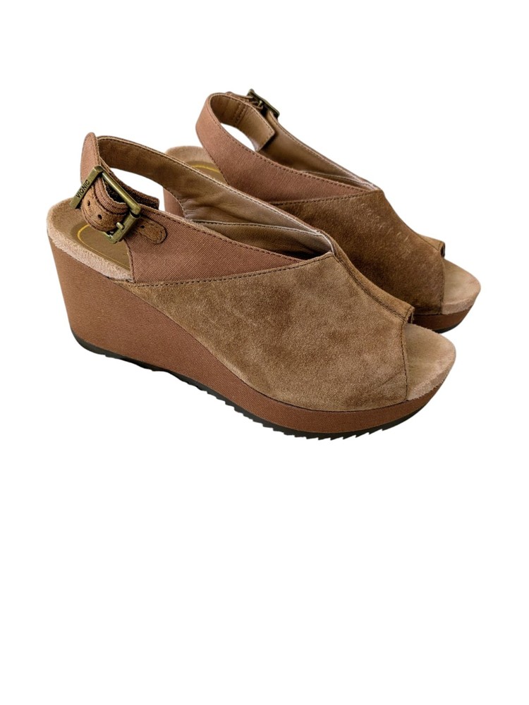 Vionic Trixie Womens Brown Suede Wedge Sandal Size 6 with Arch Support