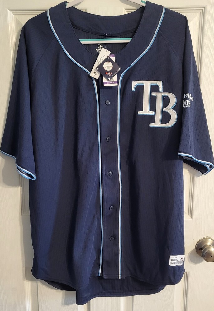 New NWT Tampa Bay Rays Majestic Blue MLB Jersey Men's Size 2XL