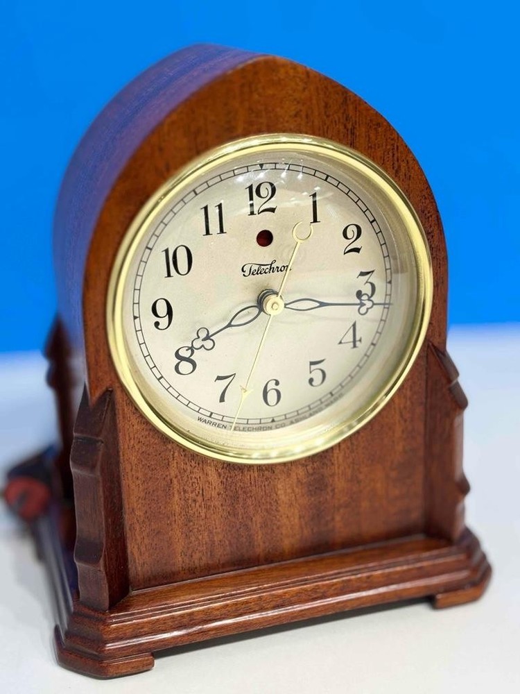 Ex Vintage 1928-31 Telechron 525 WINDSOR Trefle Hands Solid Mahg Case Overhauled